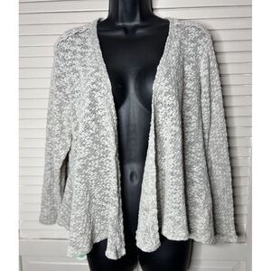 Style & Co. Beige Crochet‎ Open Cardigan Long Sleeve Size Medium Ruffle